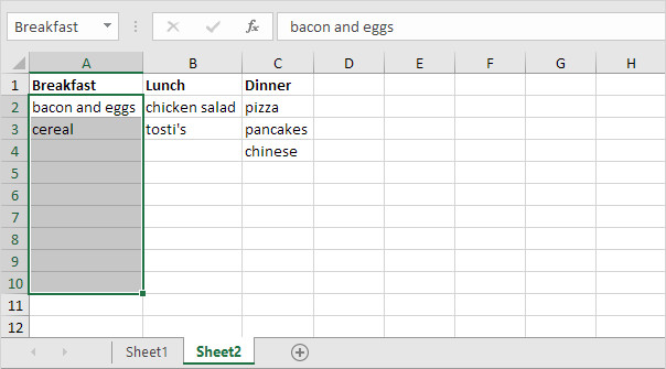 Meal Planner Template in Excel Easy Excel Tutorial