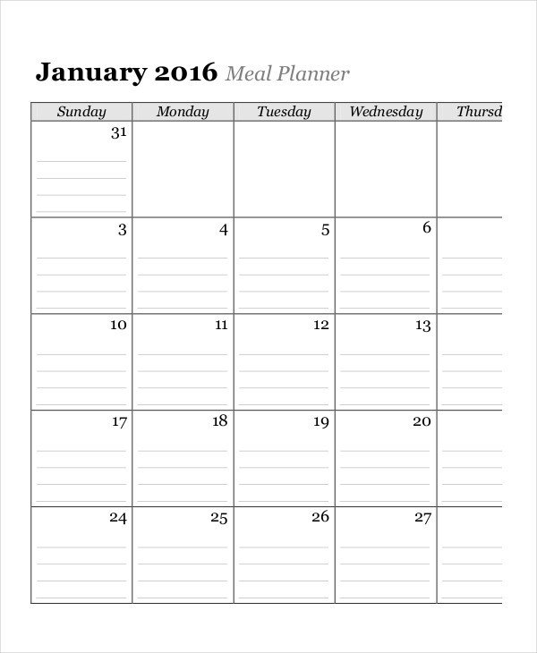 Monthly Calendar 13 Free Word PDF Documents Download