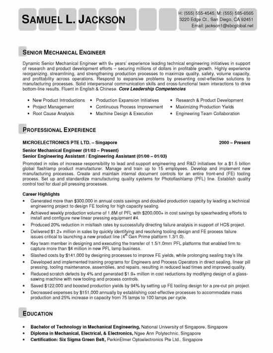 mechanical engineering resume examples Google Search