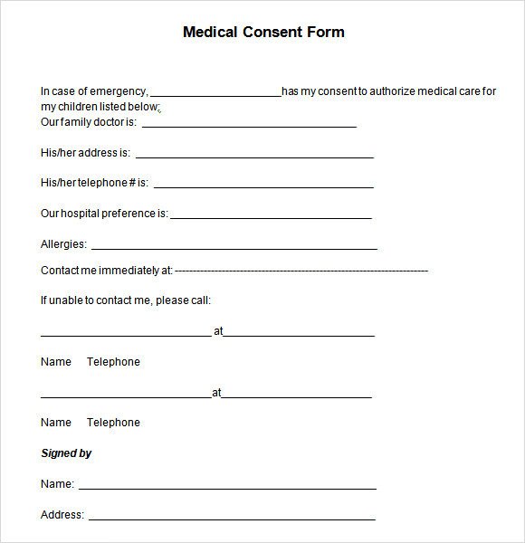Medical Consent Form 6 Download Free in PDF