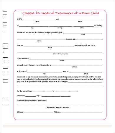 Medical Consent Form 9 Free PDF Word Documents