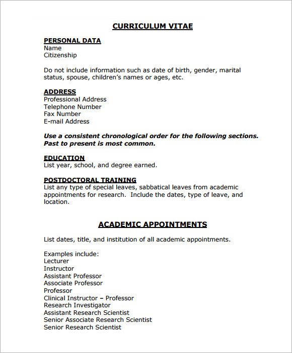 Sample Medical CV Template 7 Download Documents in PDF