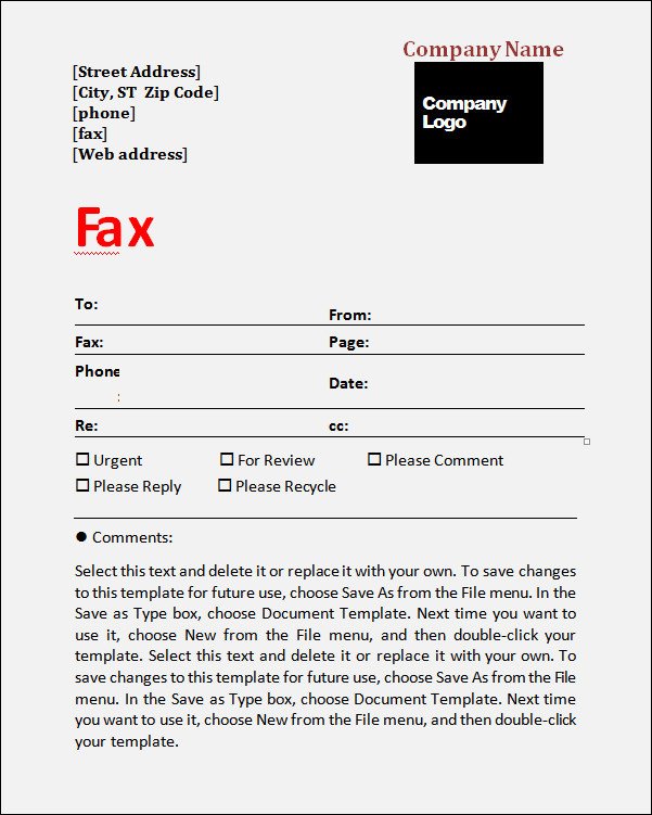 Fax Cover Sheet Template 6 Free Download in Word PDF