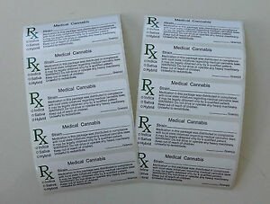 10 Medical Marijuana Rx Labels MMJ Labels Slap Stickers
