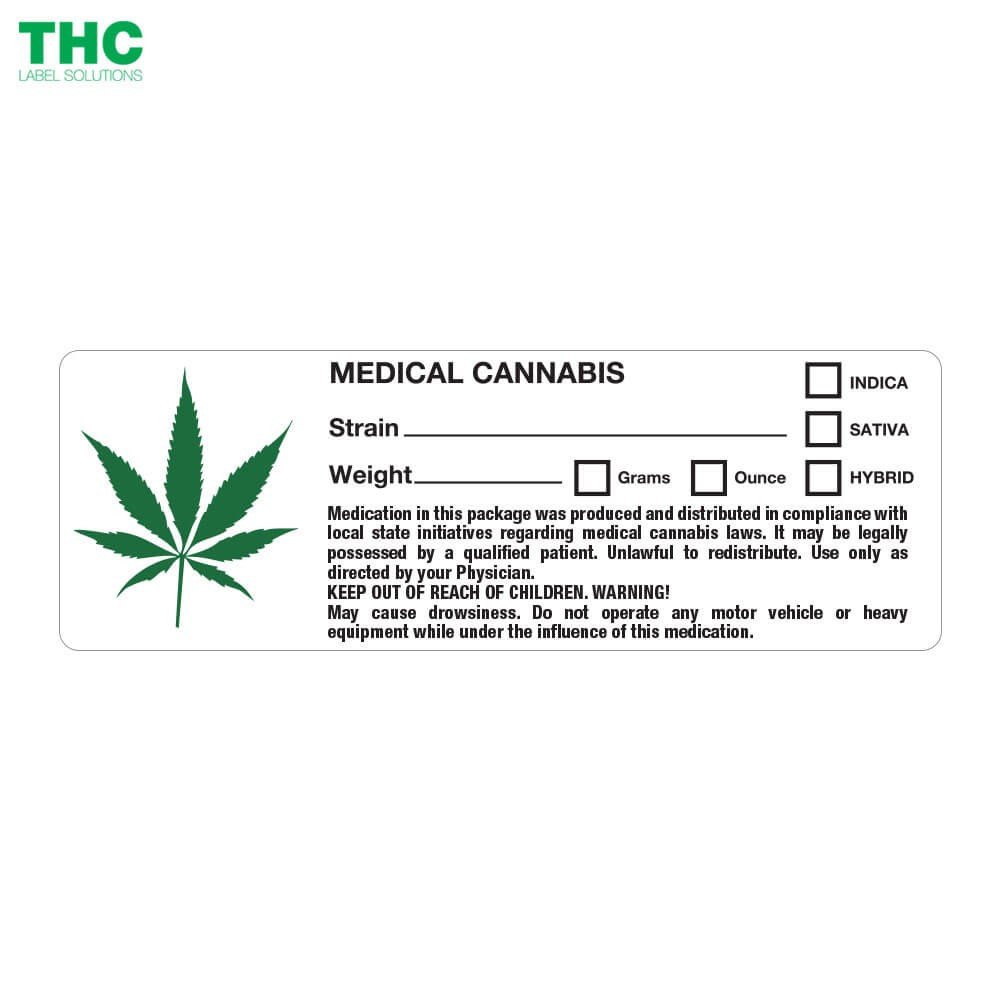 Generic Medical Cannabis Label Leaf Design 5 000 Labels