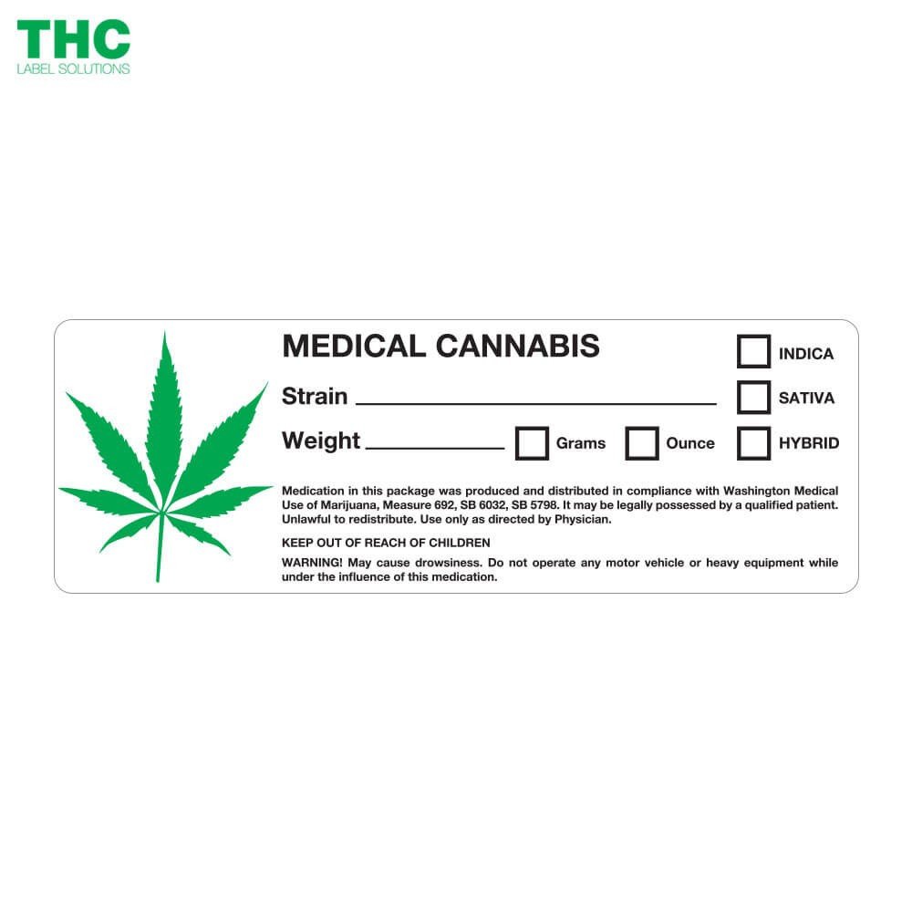 Leaf Design Washington State Medical Cannabis Labels
