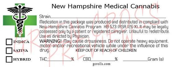 NEW HAMPSHIRE Green Cross Medical Cannabis Label Download