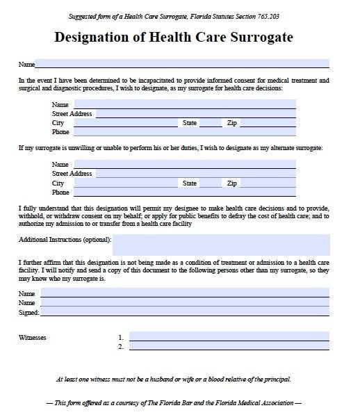 Free Medical Power of Attorney Florida Form – PDF Template