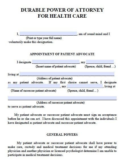 Free Printable Power of Attorney Form GENERIC