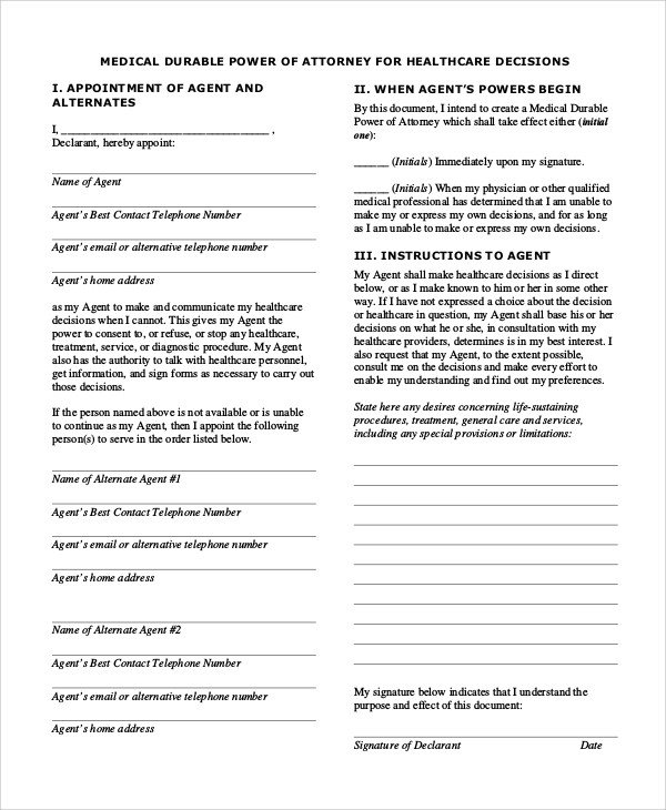 Sample Power of Attorney Form 9 Examples in PDF Word