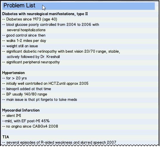 medical problem list template Frompo