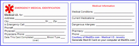 Medical Wallet Card Template You Will Never Believe These
