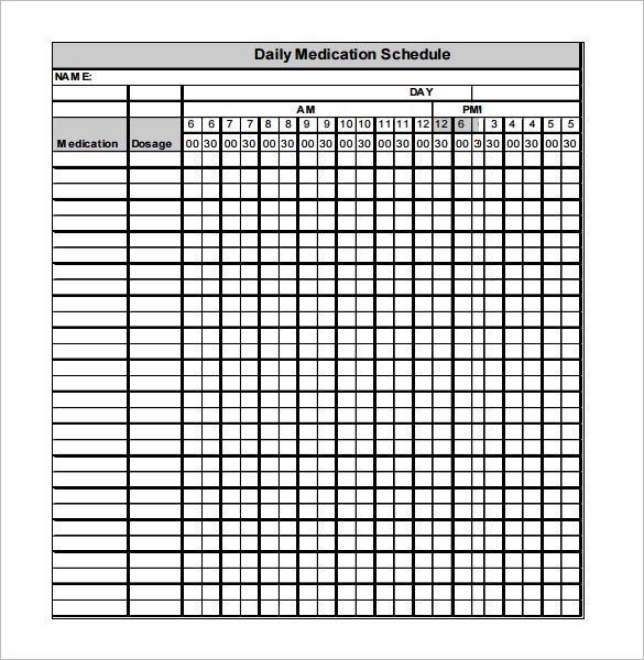 Home Medication Chart Template Free Daily Medication