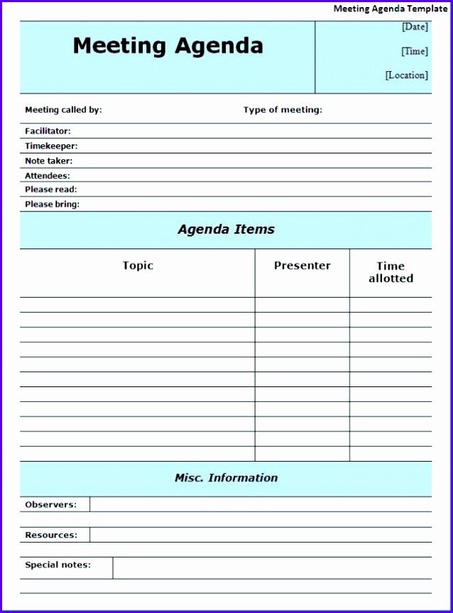14 Minutes Meeting Template Excel ExcelTemplates