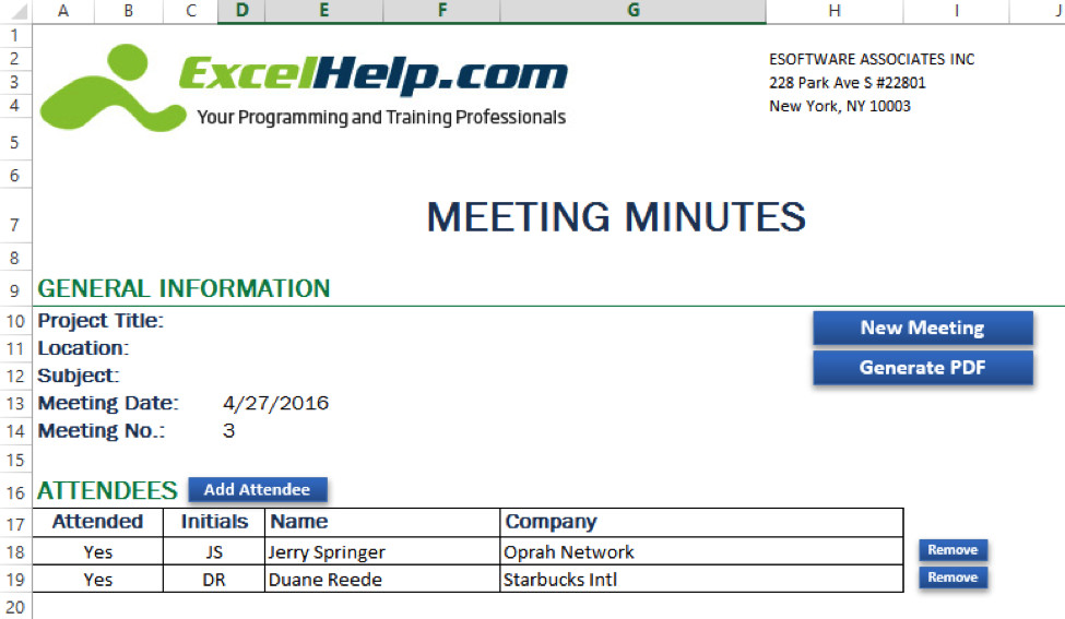 How to Automate Meeting Minutes Using Microsoft Excel and