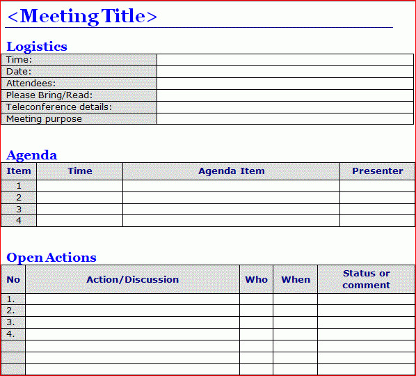 6 Meeting Minutes Templates Excel PDF Formats
