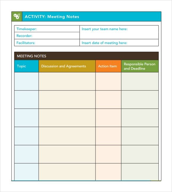 7 Free Meeting Minutes Templates Excel PDF Formats