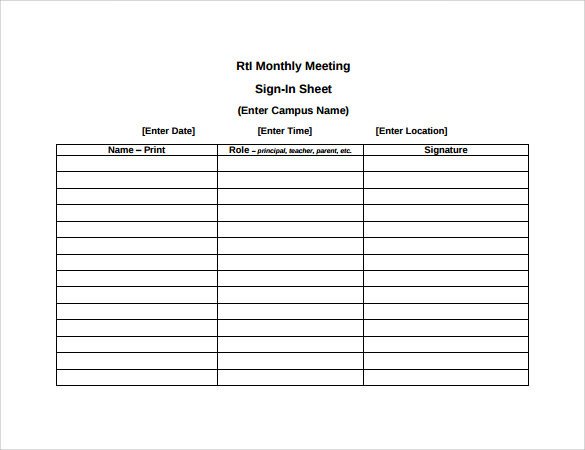 14 Sample Meeting Sign in Sheets