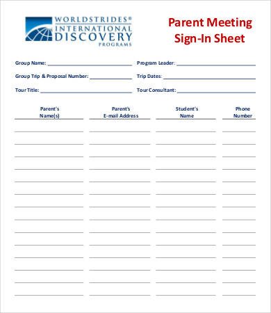 Meeting Sign In Sheet Template 13 Free PDF Documents