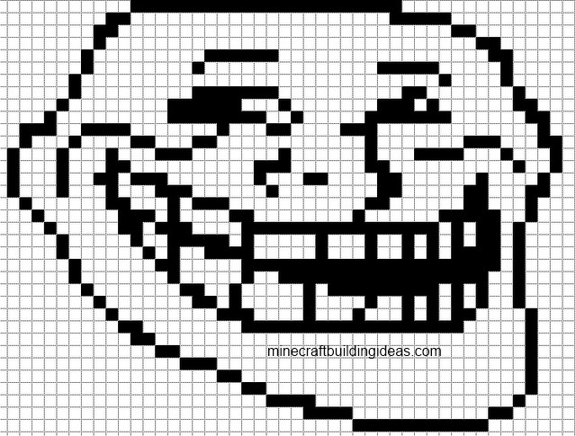 Minecraft Pixel Art Templates Troll Face