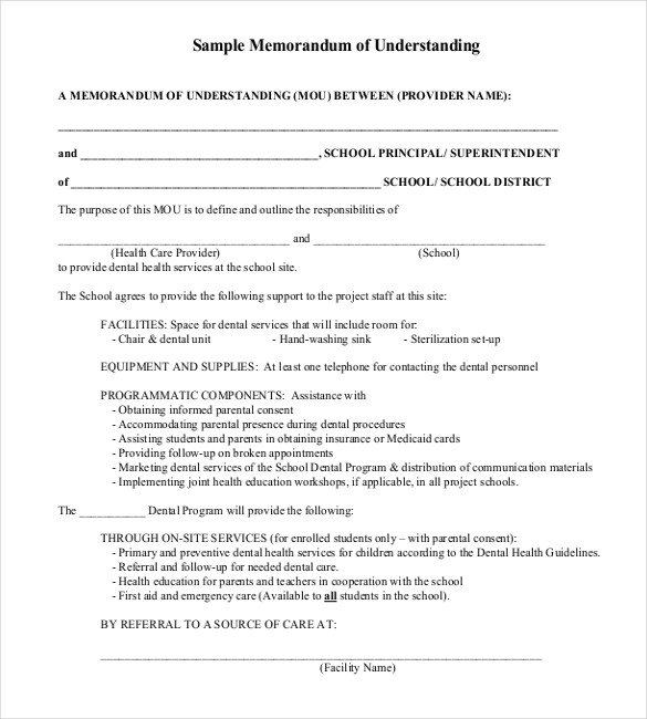 41 Memorandum of understanding Templates PDF Google