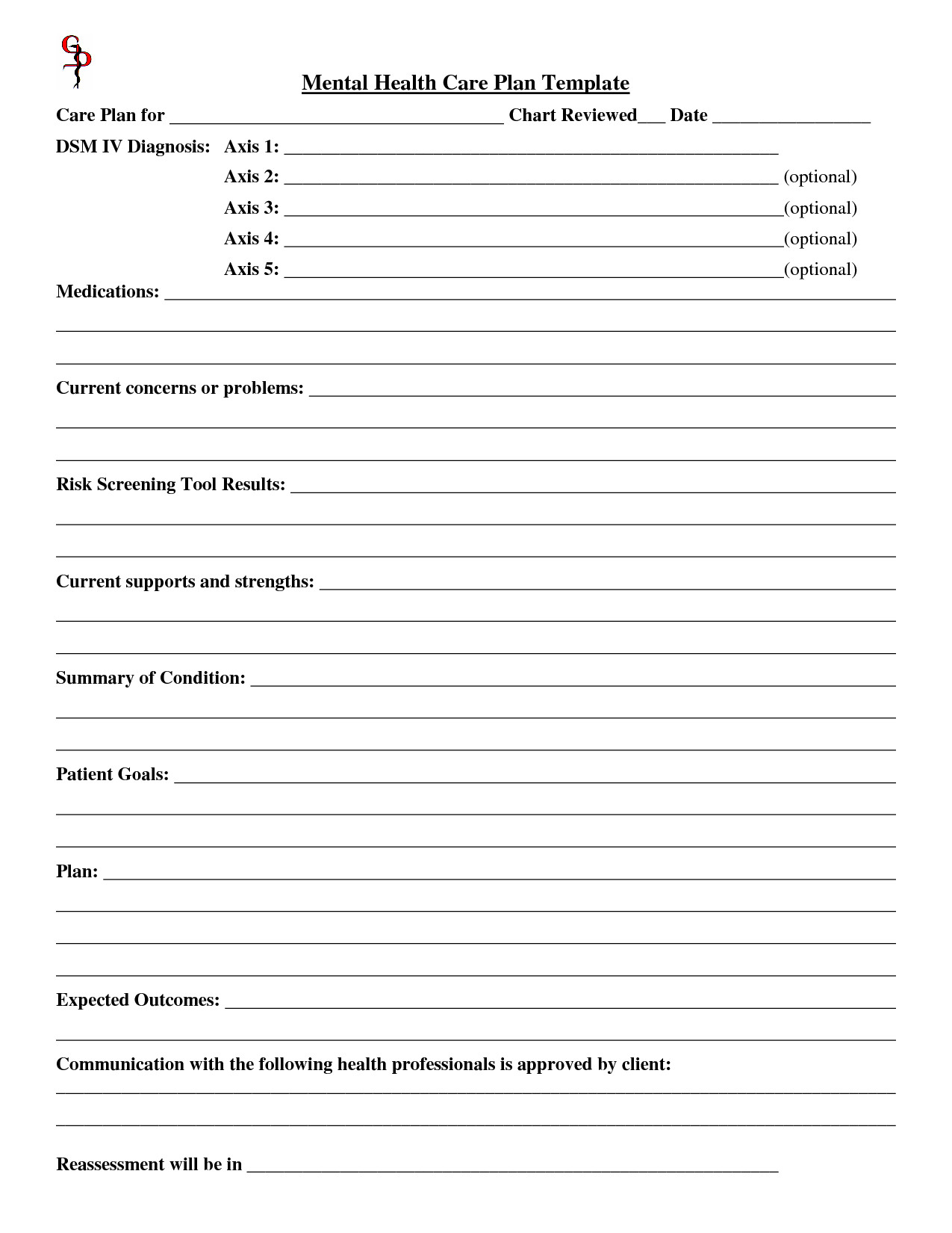 Best s of Health Care Forms Templates Mental Health
