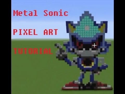 Minecraft Pixel Art How to Make Metal Sonic Tutorial