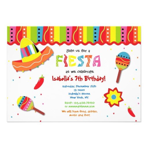 Mexican Fiesta Birthday Party Invitations