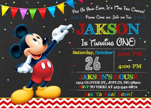 30 Mickey Mouse Invitation Template