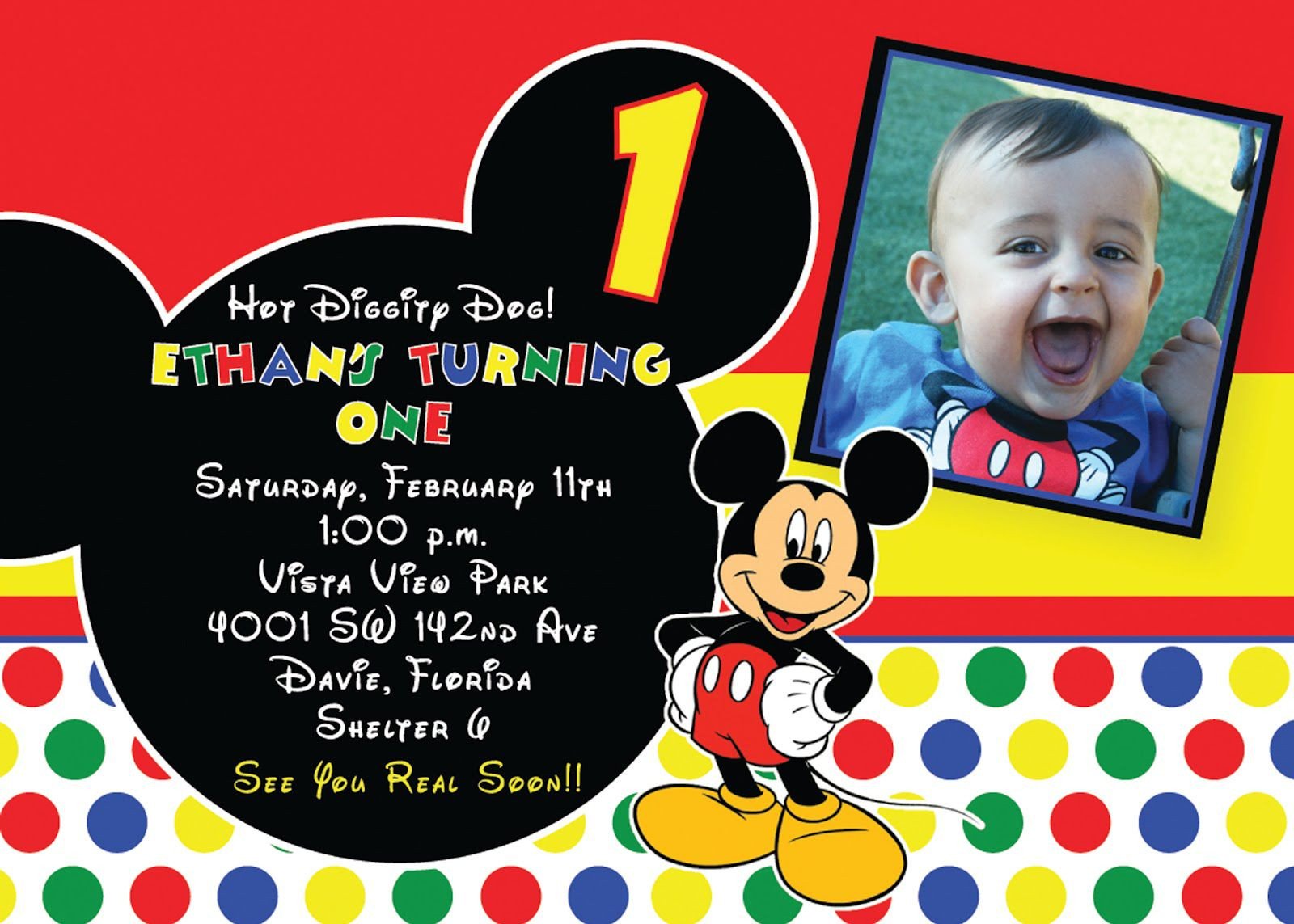 birthday invitation Mickey mouse birthday invitations