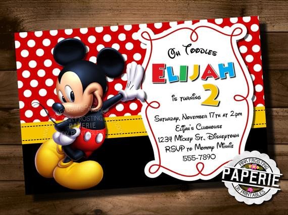 MICKEY MOUSE Birthday Invitation Mickey Mouse Clubhouse