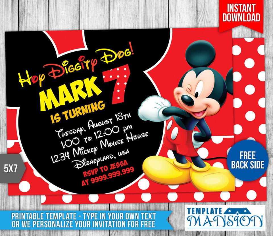 Mickey Mouse Birthday Invitation 4 by templatemansion on