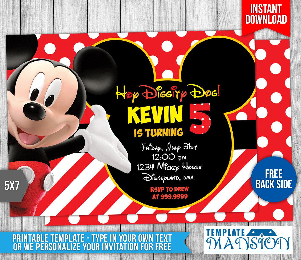 Mickey Mouse Clubhouse Birthday Invitation by