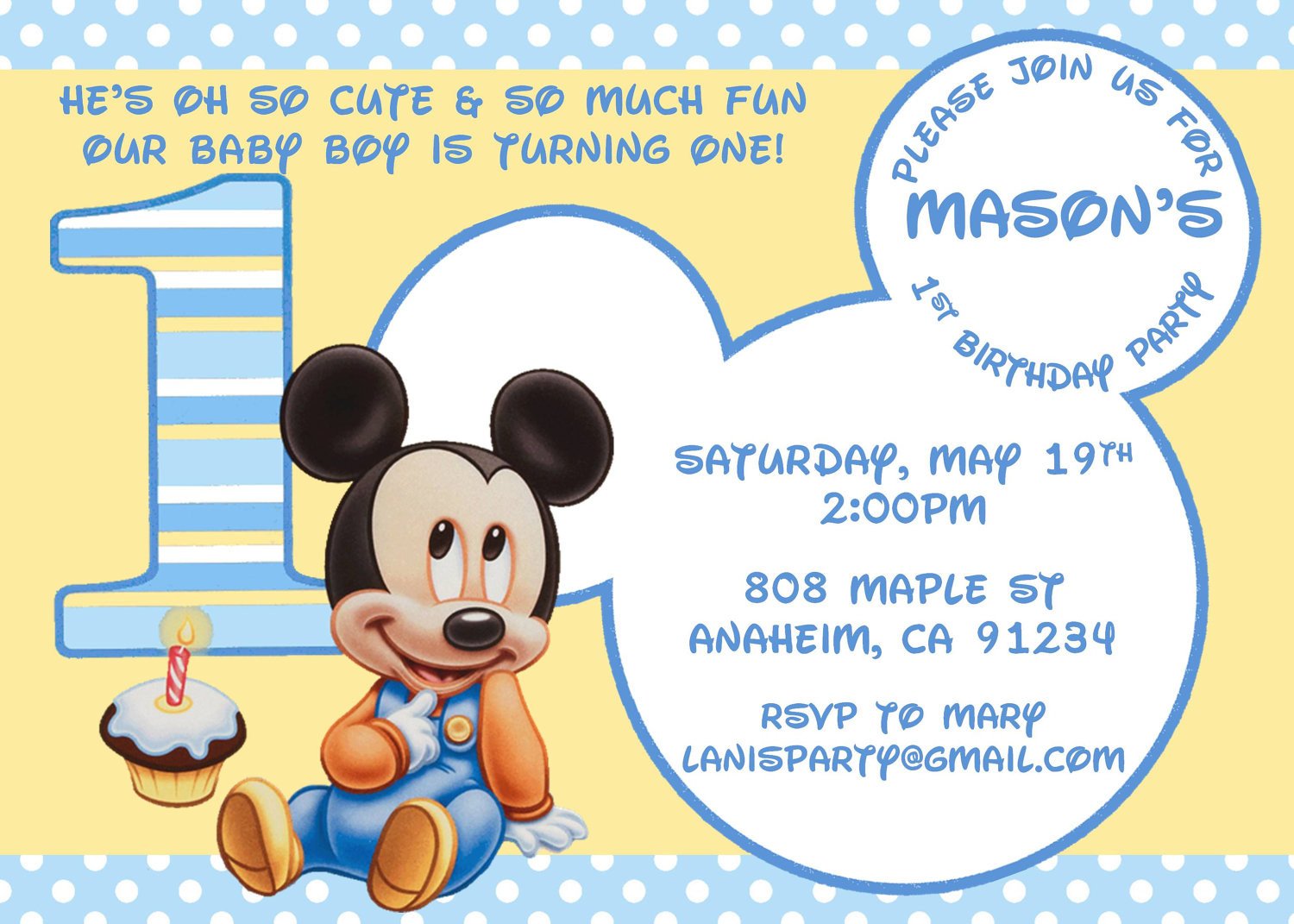 Baby Mickey Mouse Matches Mickey s 1st Party by