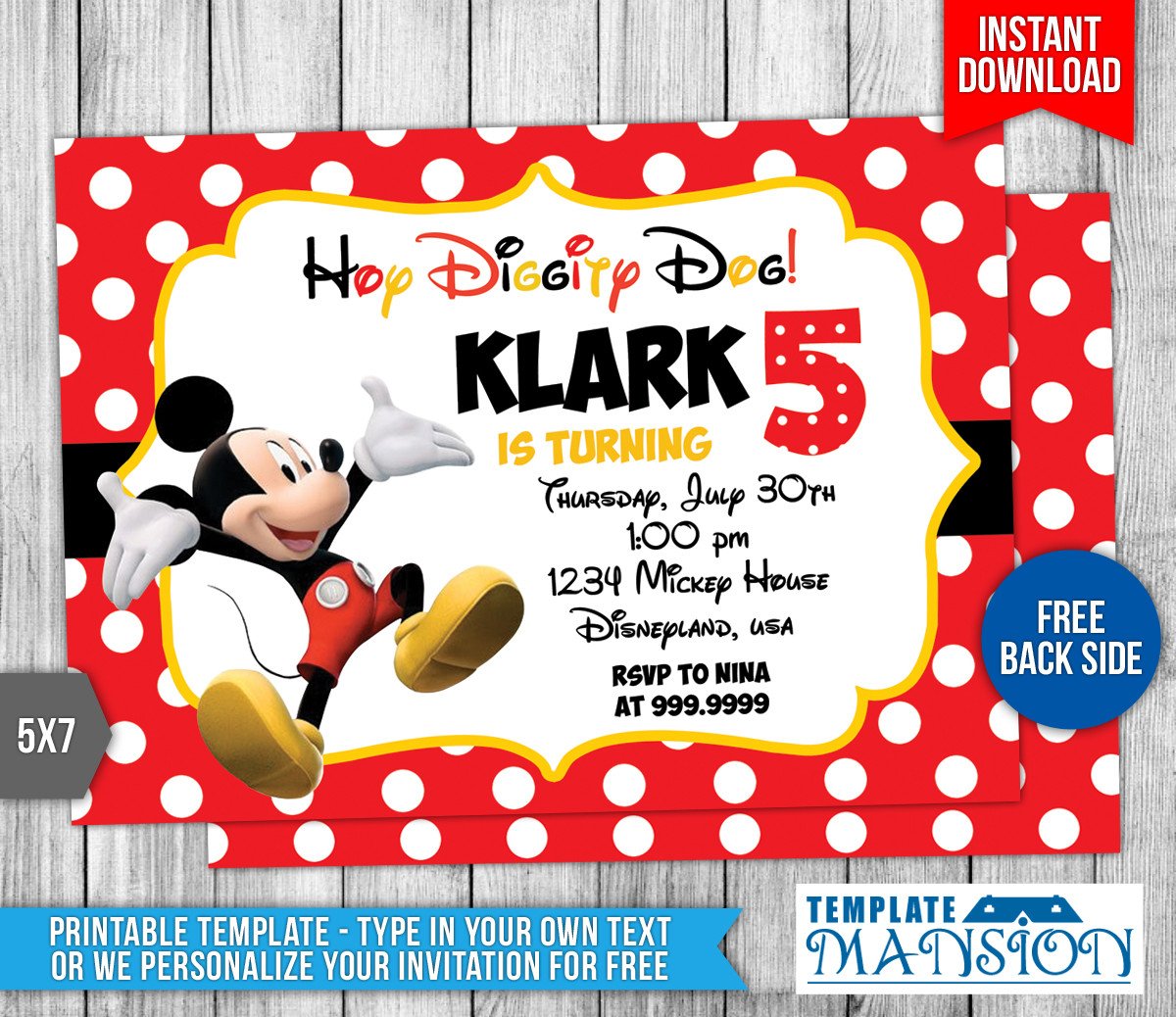 Disney Mickey Mouse Birthday Invitation by templatemansion