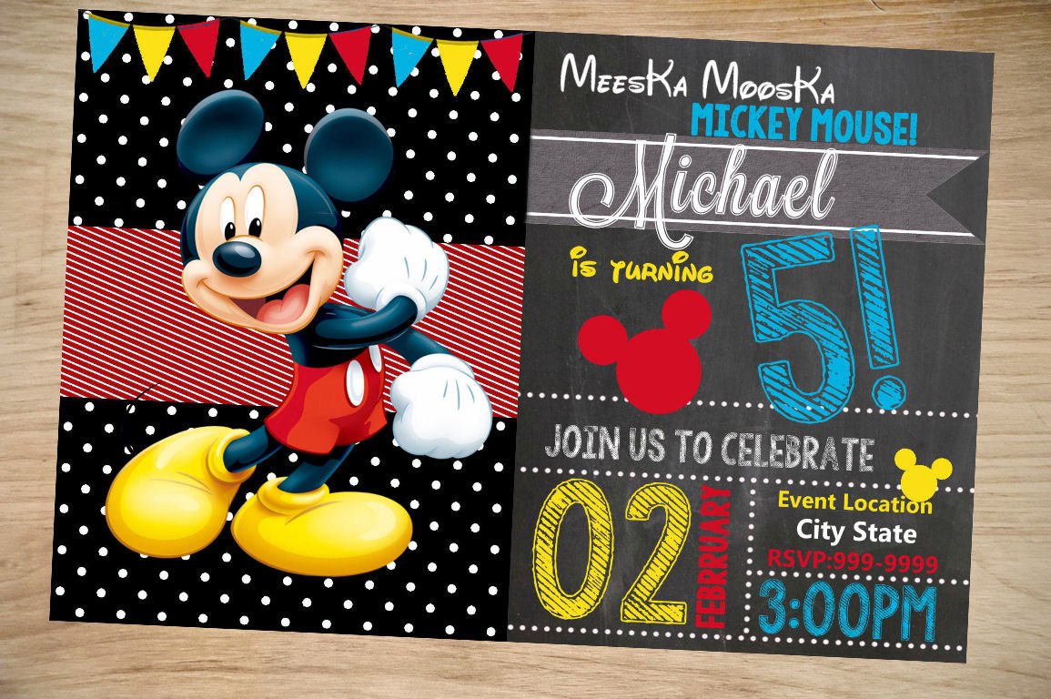 Mickey Mouse Birthday Invitation Birthday Invitation