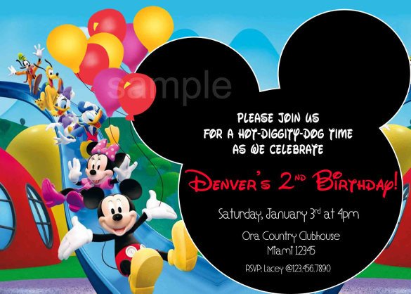 15 Mickey Mouse Birthday Invitation Templates – PSD