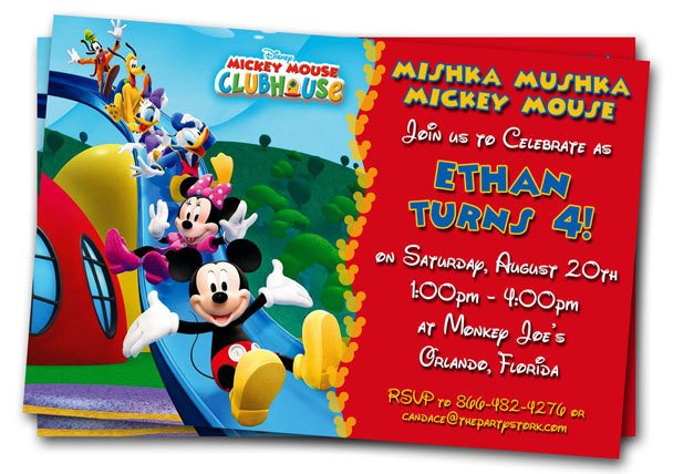 FREE Mickey Mouse Clubhouse 1st Birthday Invitations
