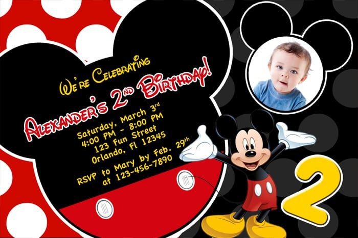 Free Printable Birthday Invitations Mickey Mouse