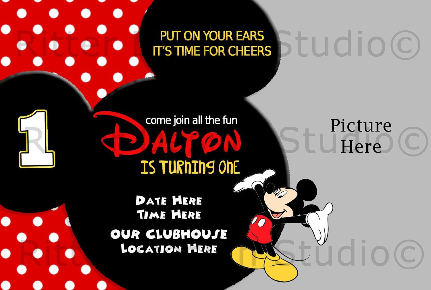 Mickey Mouse Ticket Invitations Template