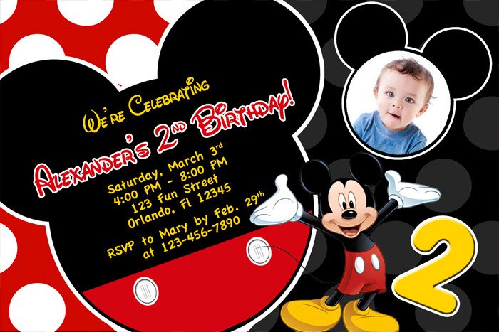 Mickey Mouse 1st Birthday Invitations Ideas – Bagvania