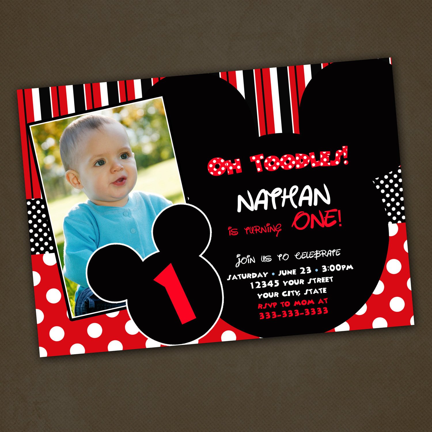 Mickey Mouse Birthday Invitations Custom For by