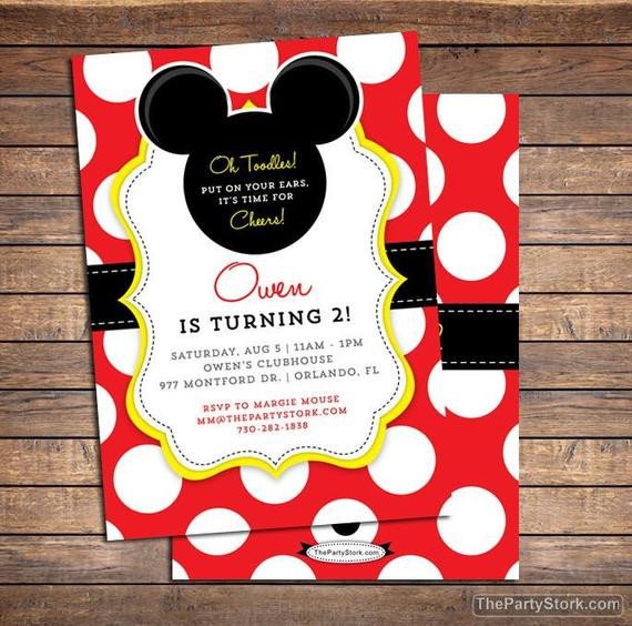 Mickey Mouse Invitation Mickey Mouse Birthday Invitations