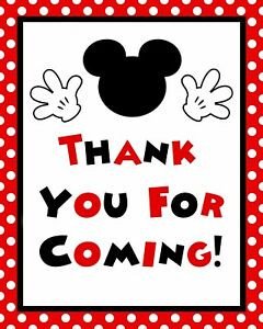 Disney Mickey Mouse STAND UP 8 5 x 11 in Thank you for