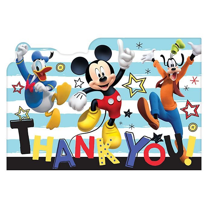 Disney Store Mickey Mouse and Friends x8 Thank You Cards