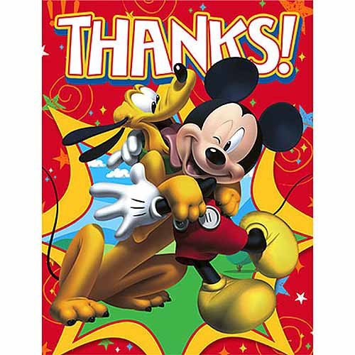Mickey Mouse Party Supplies Postcard Thank You Notes at