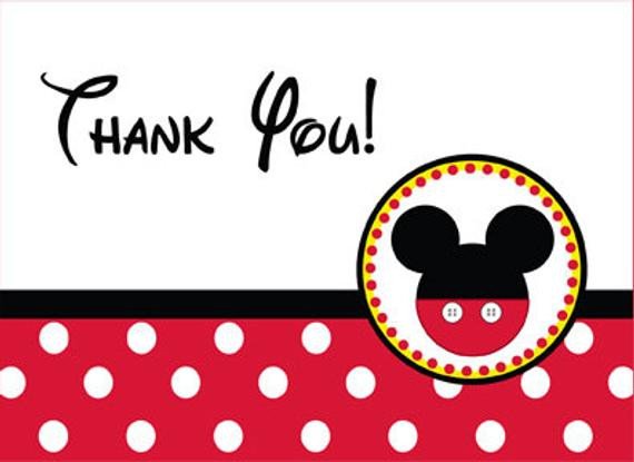 Mickey Mouse Thank You Card