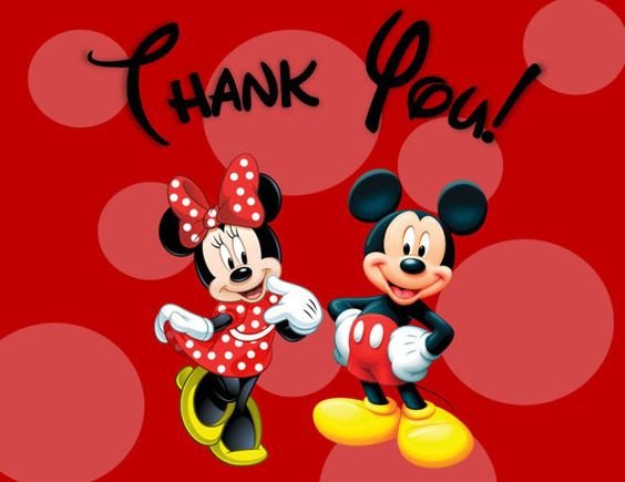 Minnie and MIckey Mouse Thank You Cards Printable