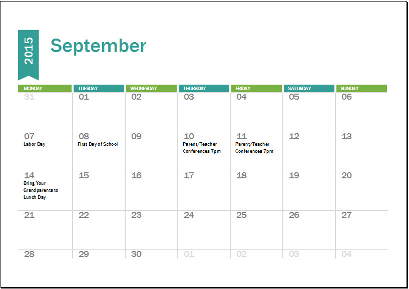 Excel Calendar Templates