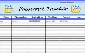 Password Tracker Template